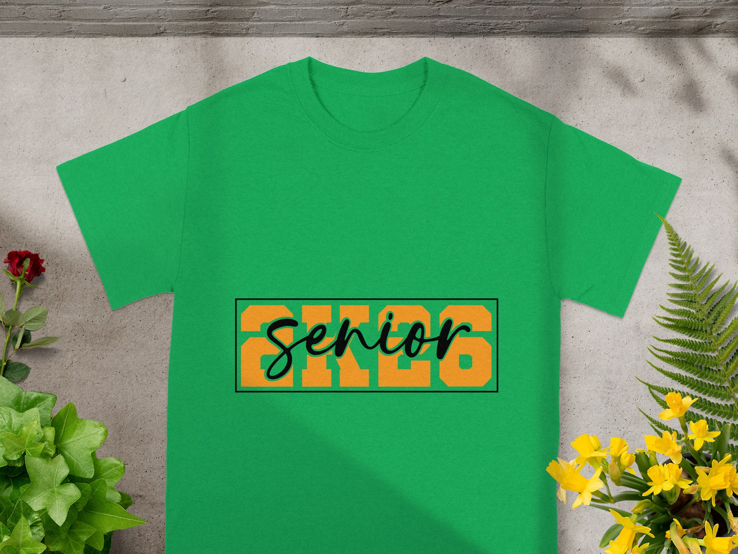 Senior 2026 Graphic on Green Tee Perfect for Graduation