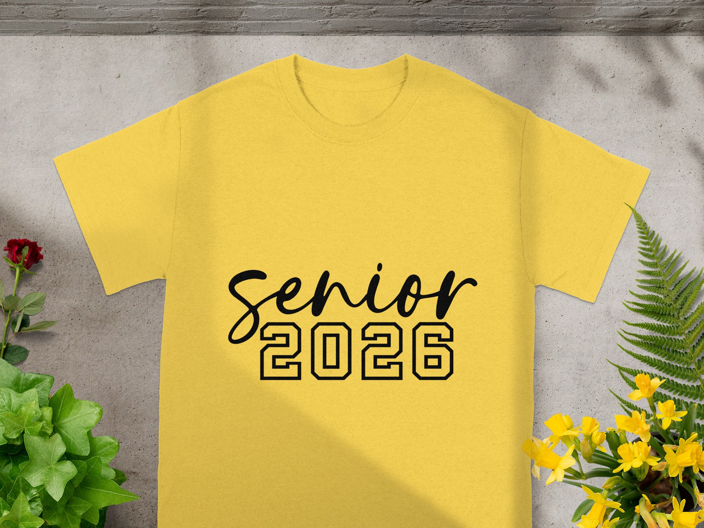Senior 2026 Yellow Graphic Tee Perfect Graduation Gift