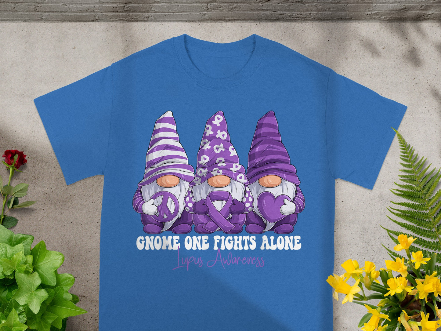 Gnome One Fights Alone Lupus Awareness T-shirt