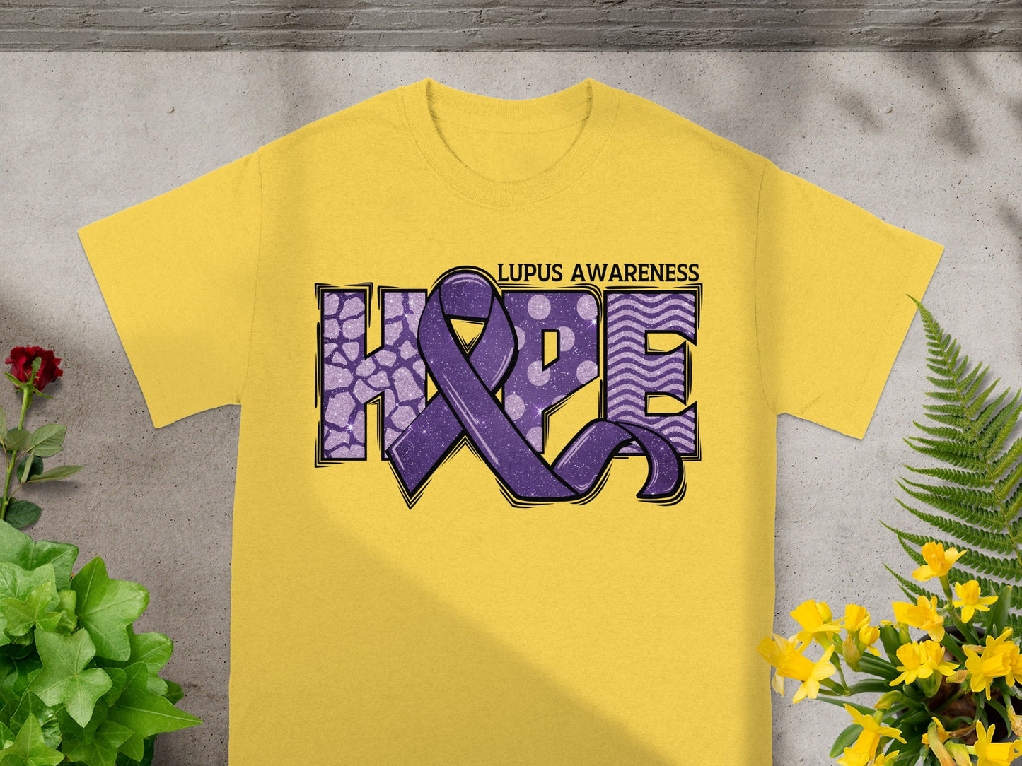 Lupus Awareness Hope Purple Ribbon T-Shirt