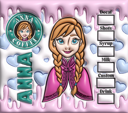 3D Inflated Anna Frozen Starbucks Tumbler