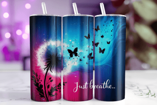 Butterfly Tumbler Just Breathe