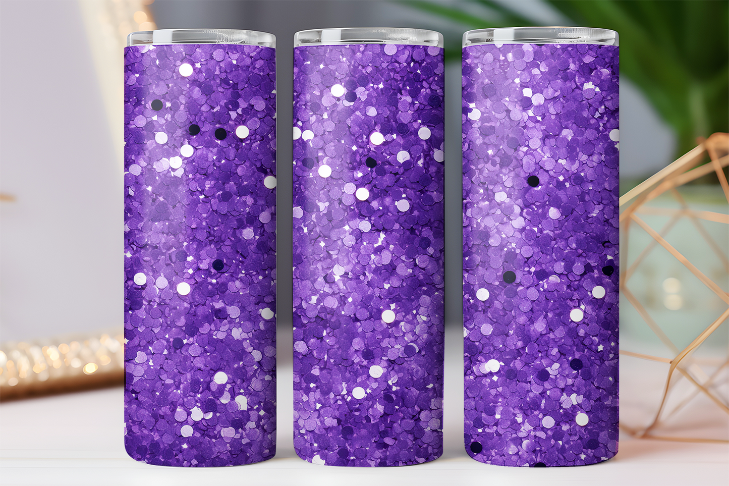 Purple Glitter tumbler