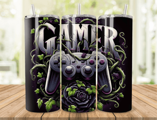 Black and Gray Gamer Tumbler