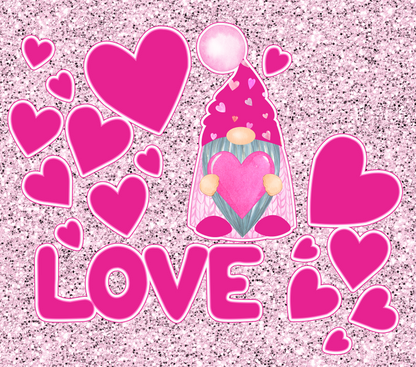 Pink Glitter Gnome Tumbler