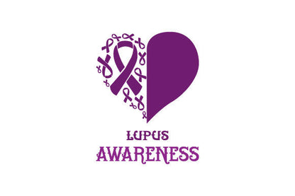 Lupus awareness ribbons heart