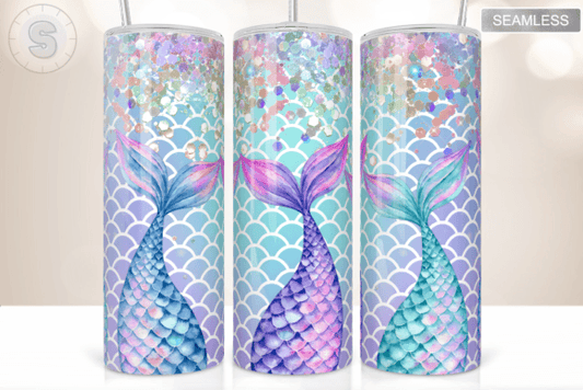 Mermaid Tail Glitter tumbler