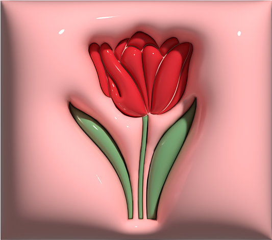 Pink Tulips on a 3D Puff tumbler