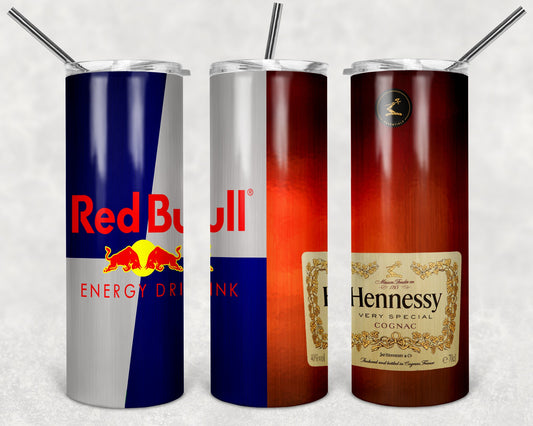 Red Bull Energy Drink and Hennessey tumbler