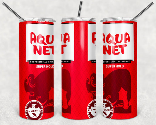 Aqua Net Hair Spray Red and White tumbler