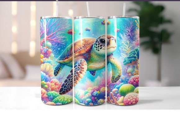 Vibrant Sea Turtle tumbler