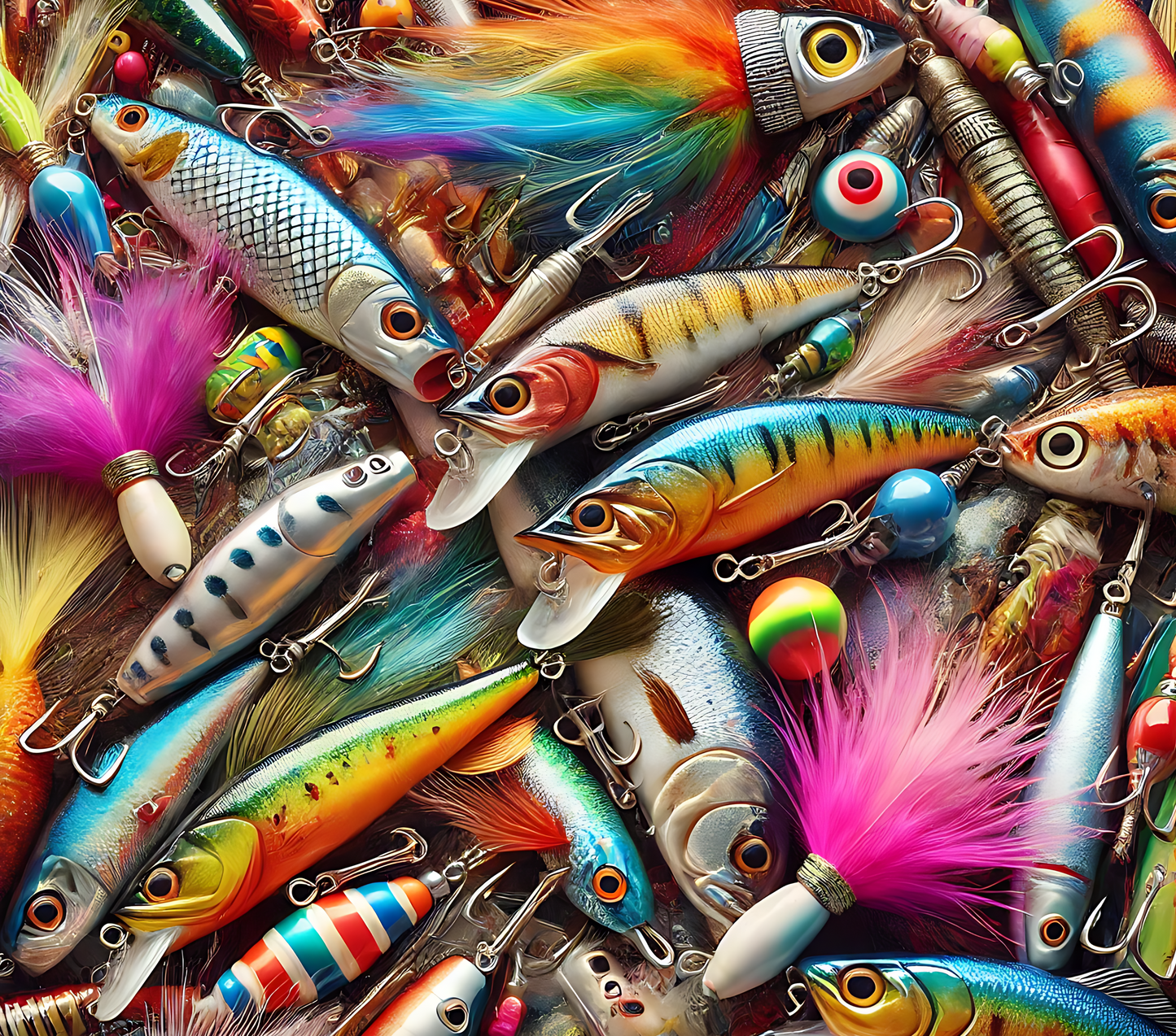 Vibrant fishing lures tumbler