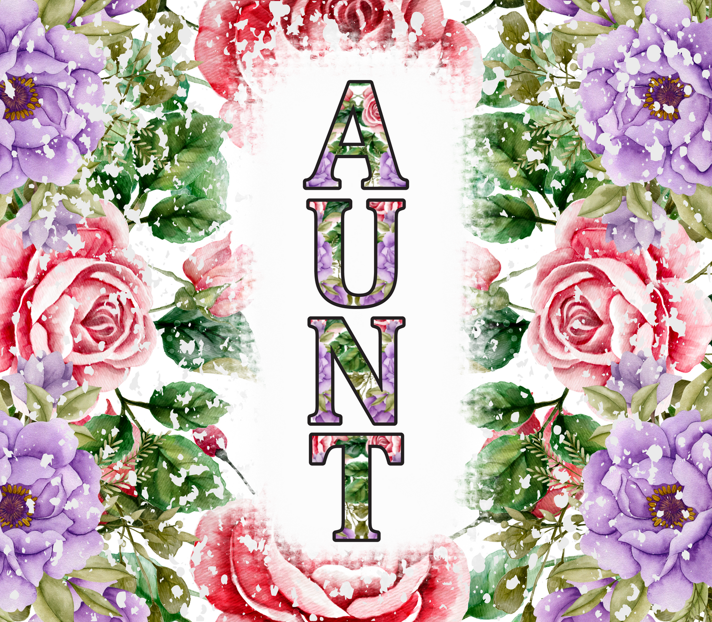 Aunt Pink and Purple Flower Tumbler