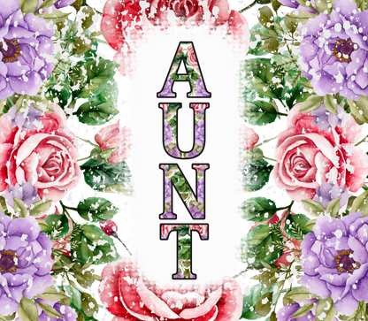 Aunt Pink and Purple Flower Tumbler