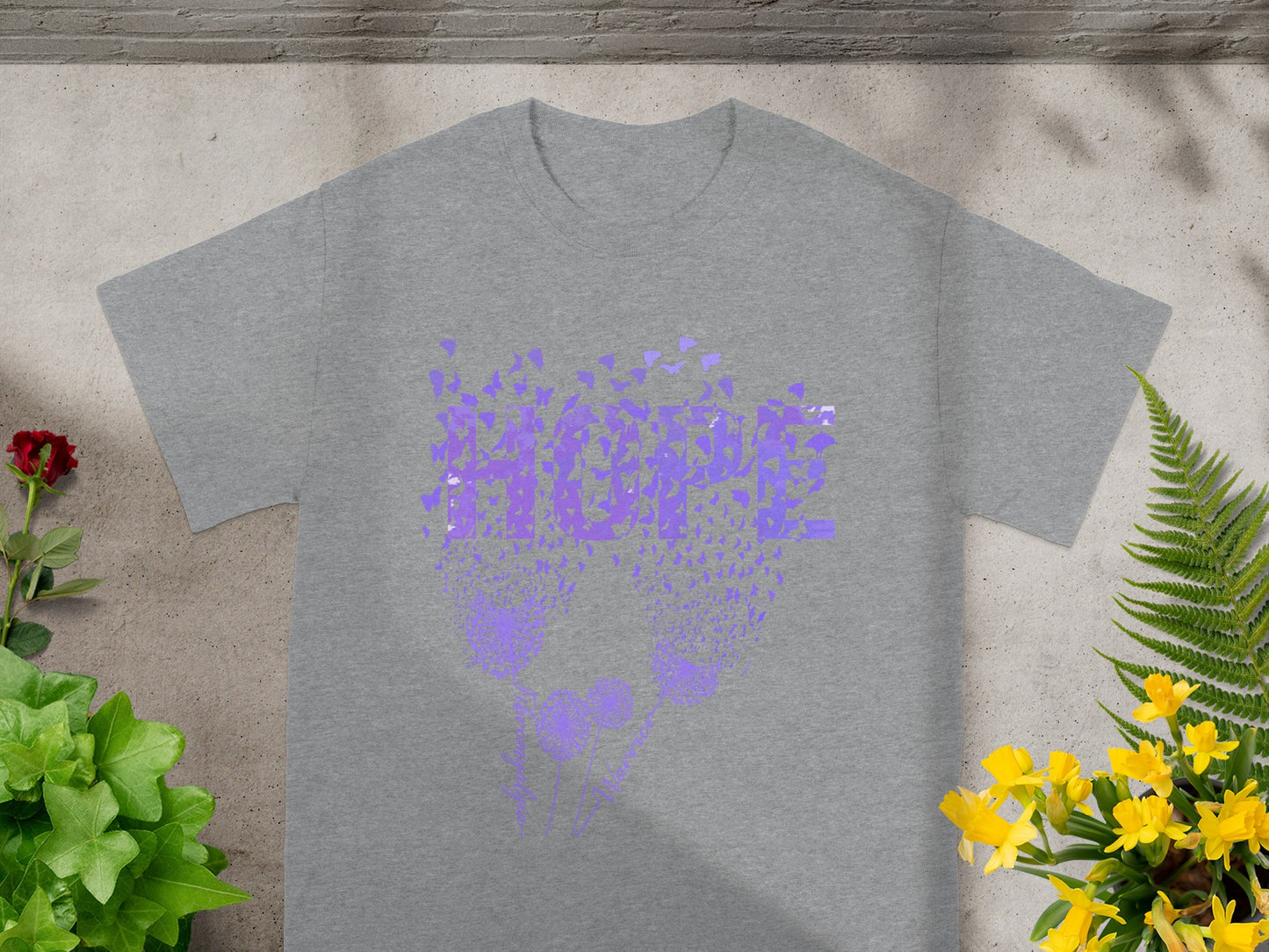Abstract Purple Shapes on Grey Shirt Design Product