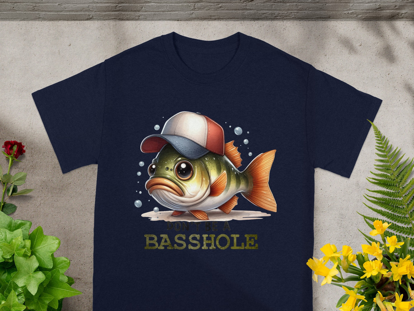 Don't Be a Basshole Fish Graphic T-shirt