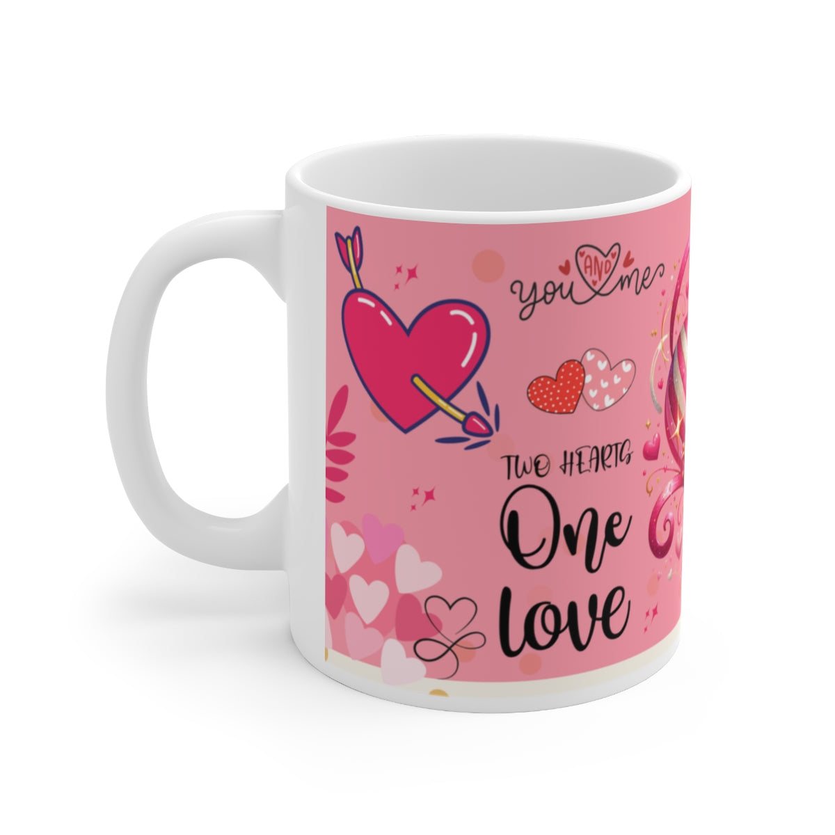 Two Hearts One Love Romantic Mug for Valentine's Day