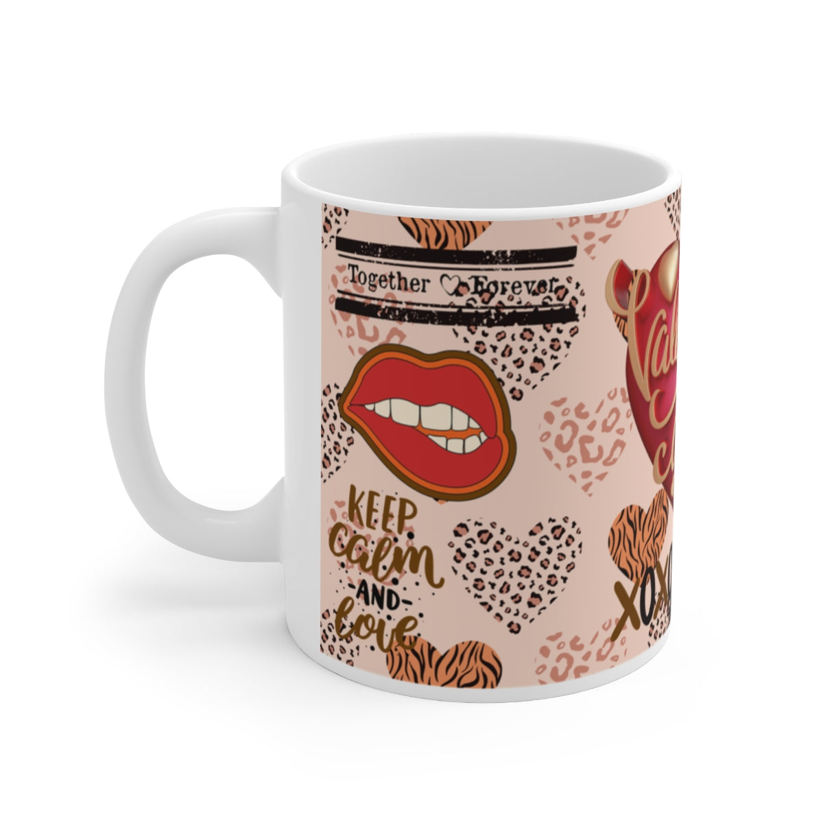 Valentine's Day Themed Love and Lips Mug