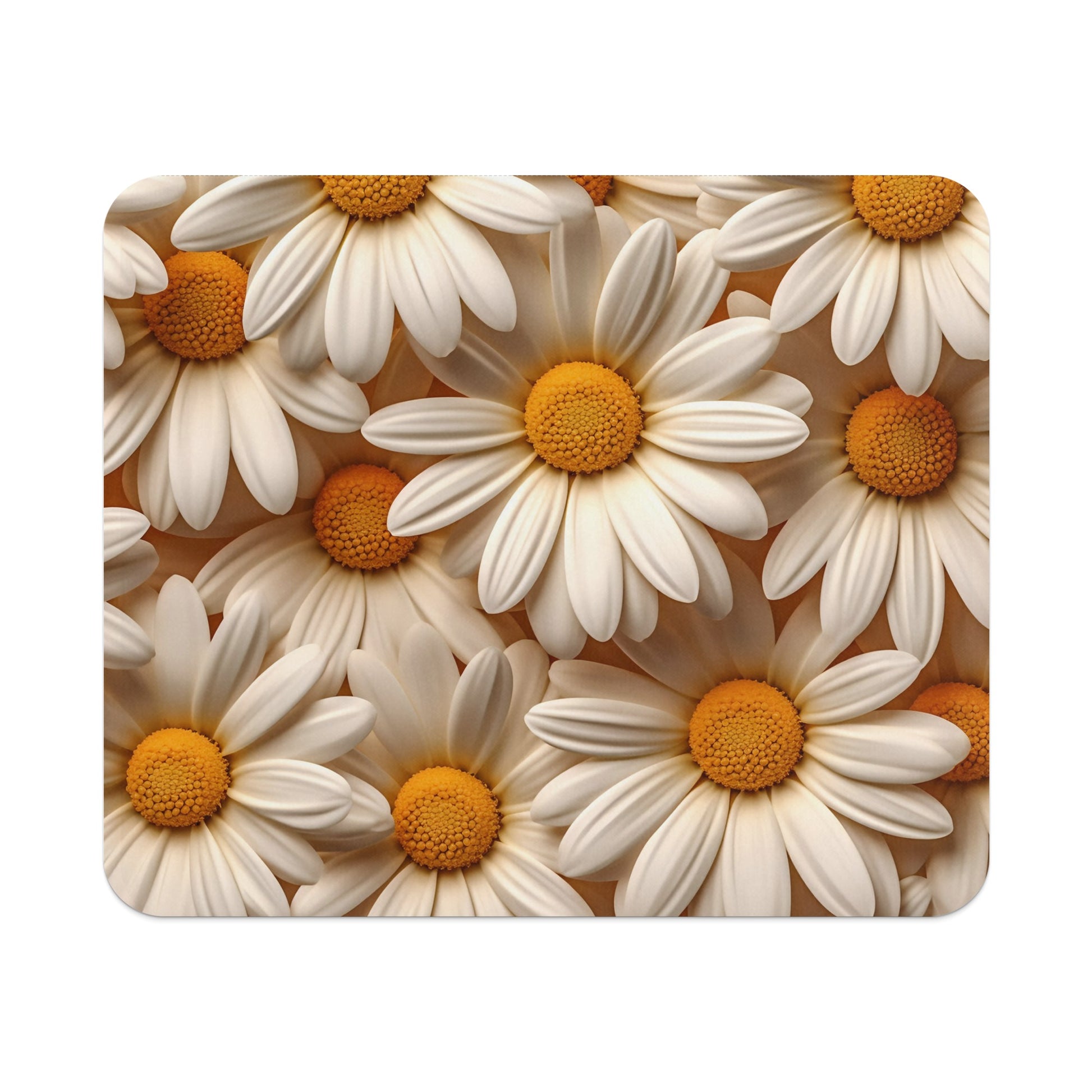 Beautiful White Daisies Design Mouse Pad Floral Decor