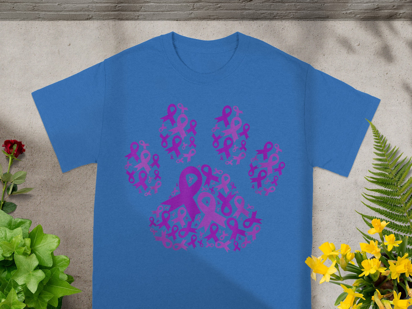 Paw Print Design with Pink Ribbons Shirt Product