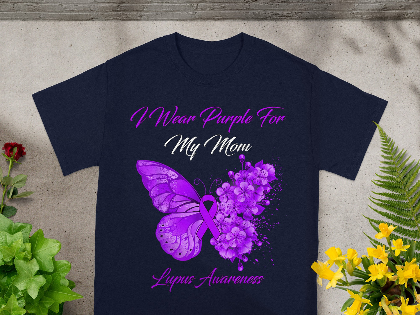 I Wear Purple for My Mom Lupus Awareness T-Shirt