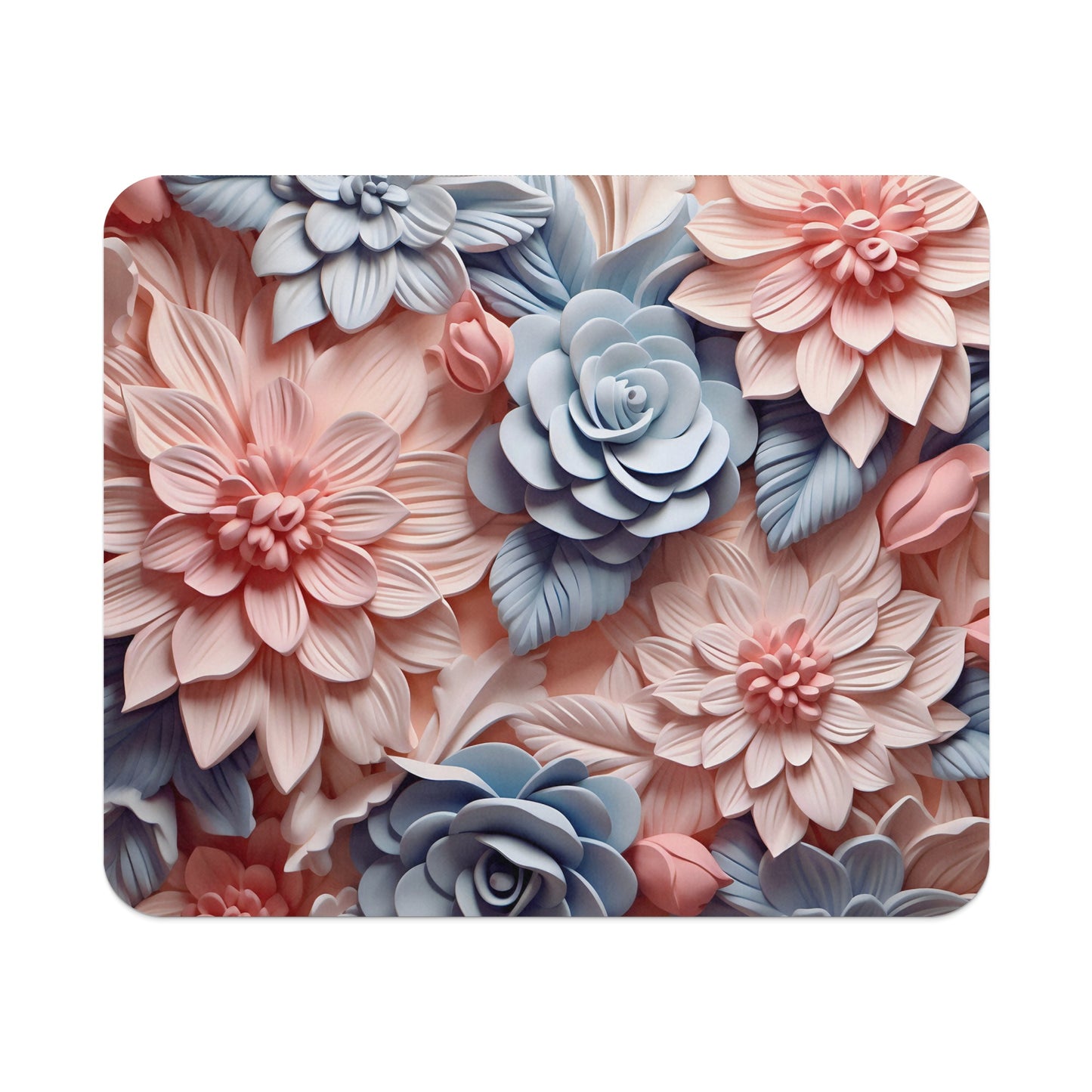 Elegant Floral Design with Pastel Tones Mouse Pad