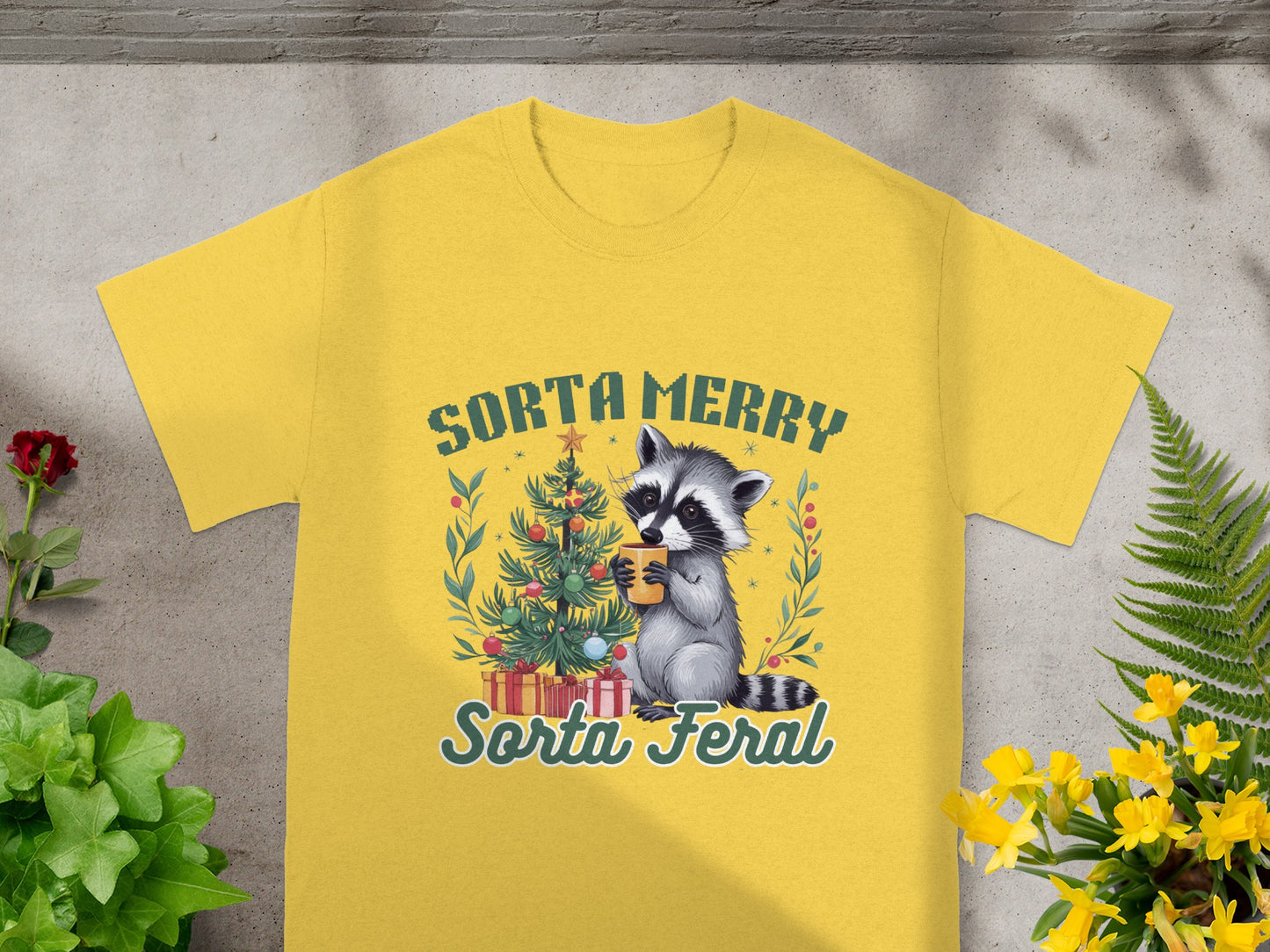 Sorta Merry Sorta Feral Christmas Raccoon Shirt