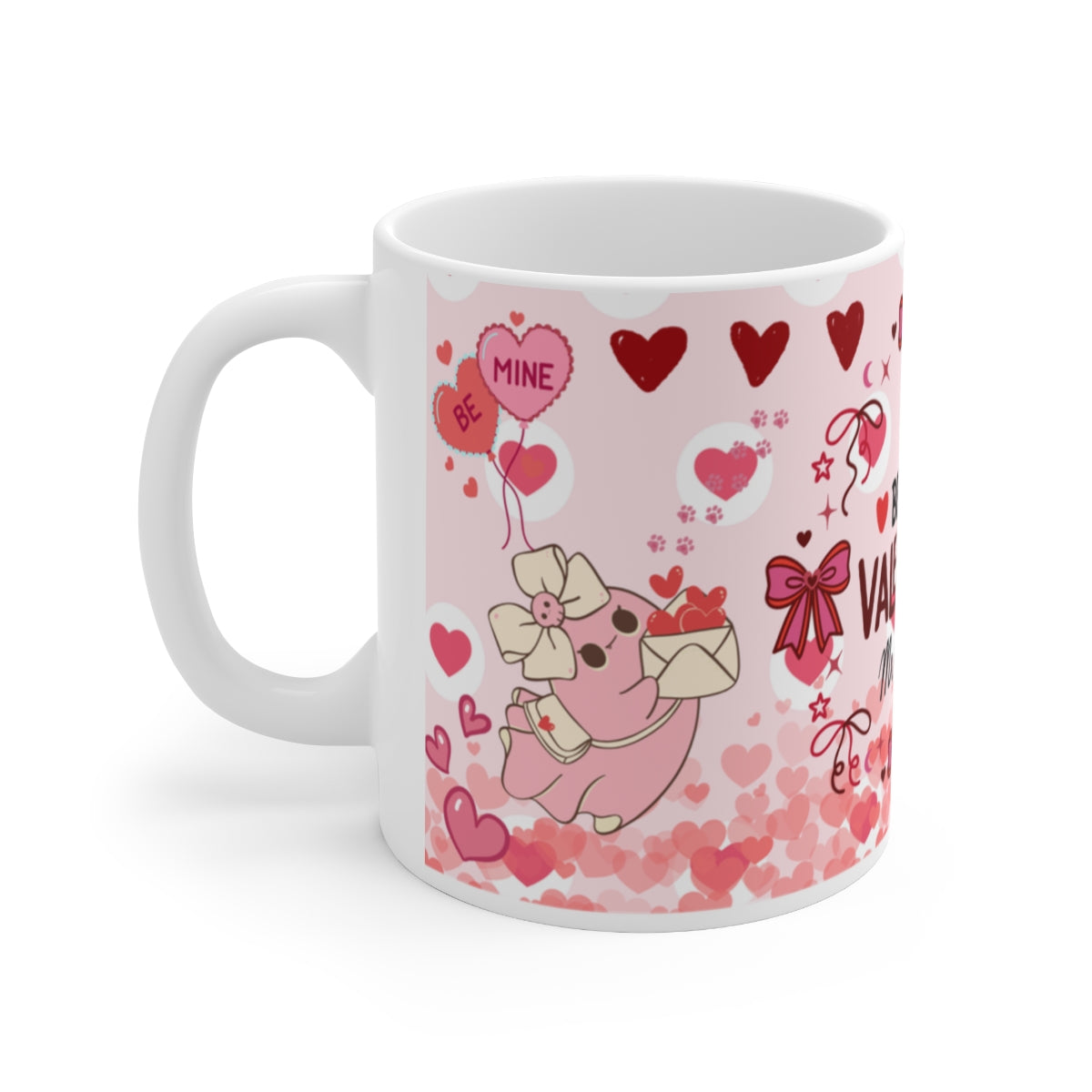 Cute Valentine's Day Be Mine Hearts Pattern Mug