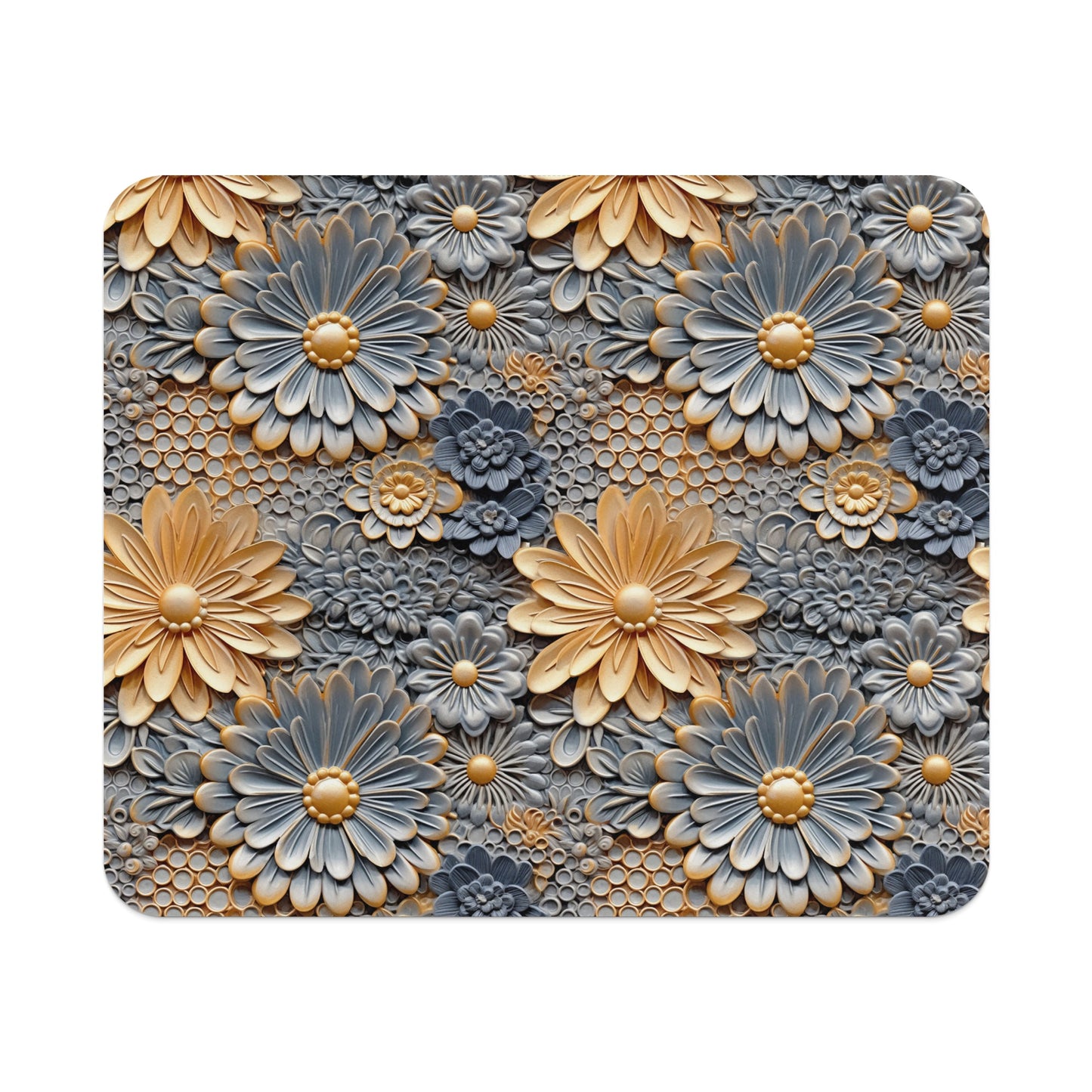 Floral Pattern Design with Blue and Gold Flowers product