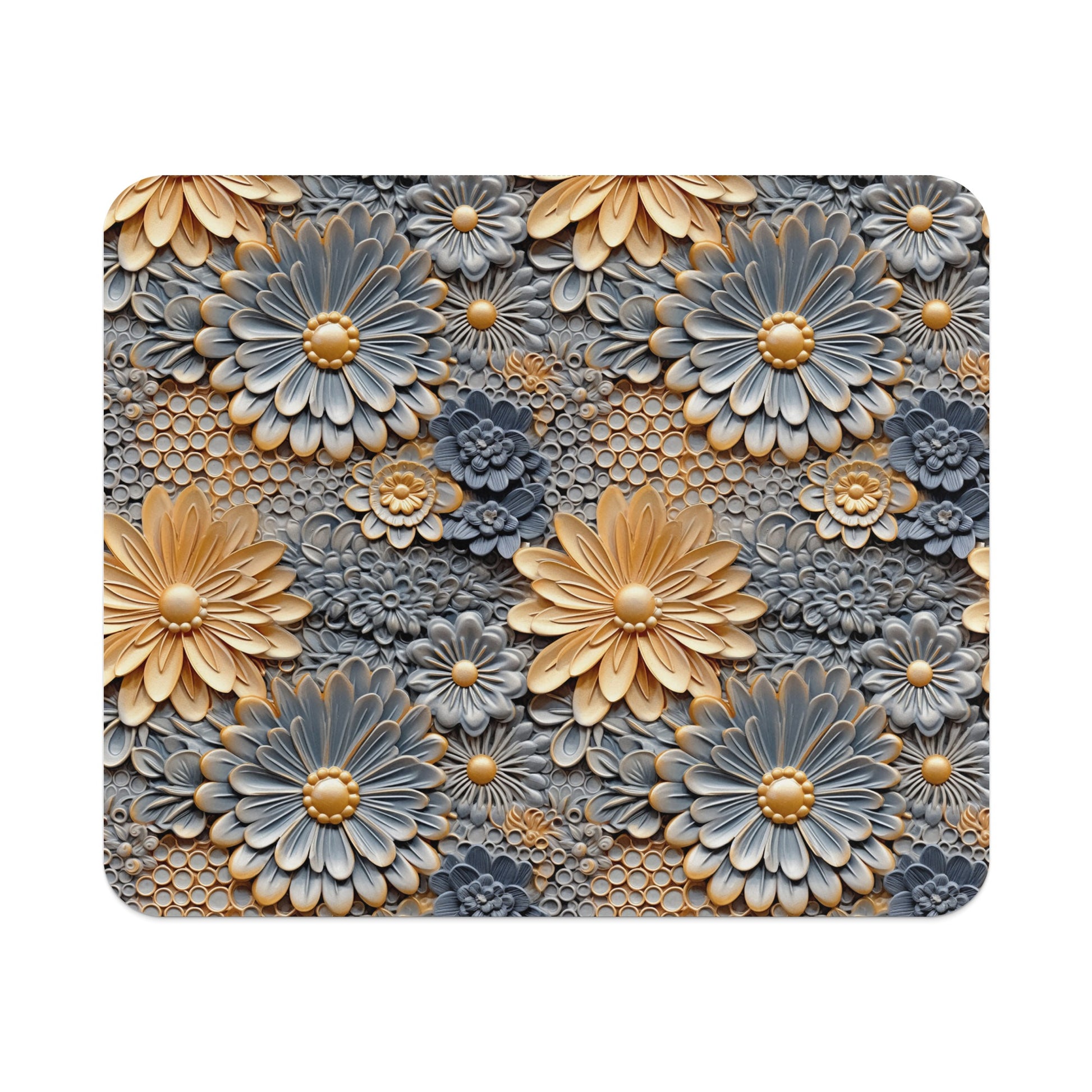 Floral Pattern Design with Blue and Gold Flowers product
