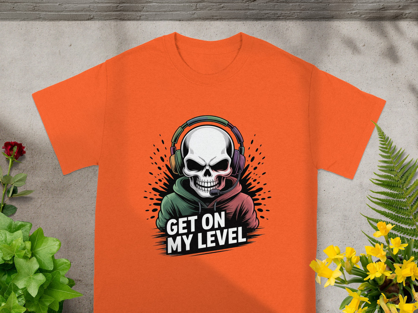 Get On My Level Skull with Headphones T-shirt