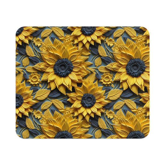 Vibrant Sunflower Pattern Design Custom Mouse Pad