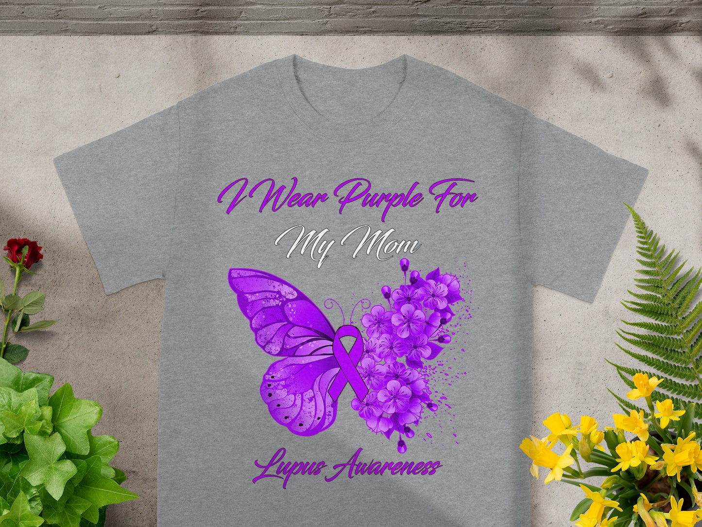 I Wear Purple for My Mom Lupus Awareness Shirt