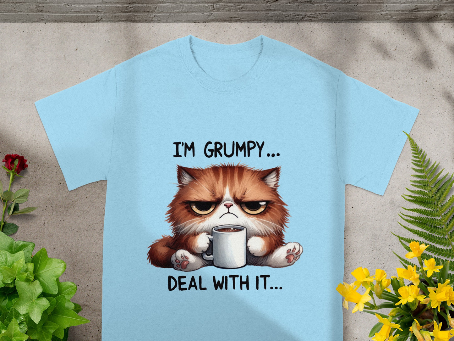 I'm Grumpy Deal With It Cat Themed T-shirt