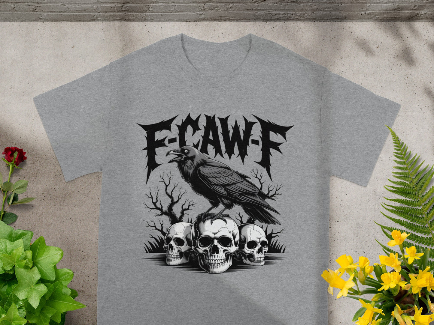 Raven and Skulls Graphic E-CAW-F Shirt
