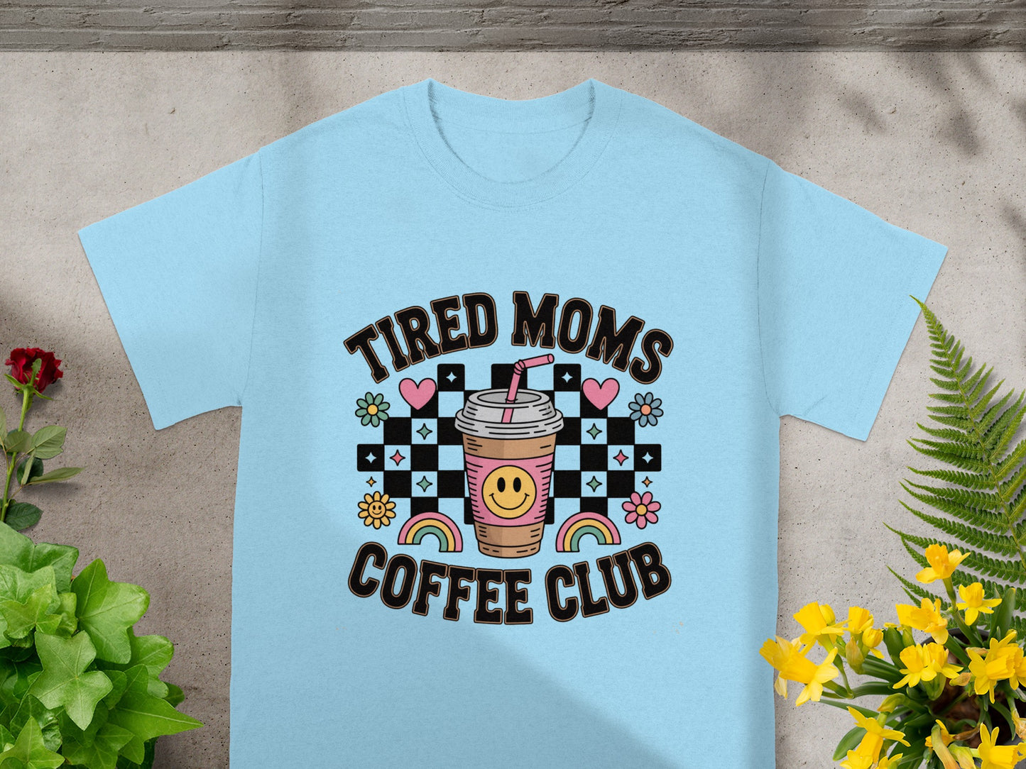 Tired Moms Coffee Club Graphic Tee Perfect for Moms