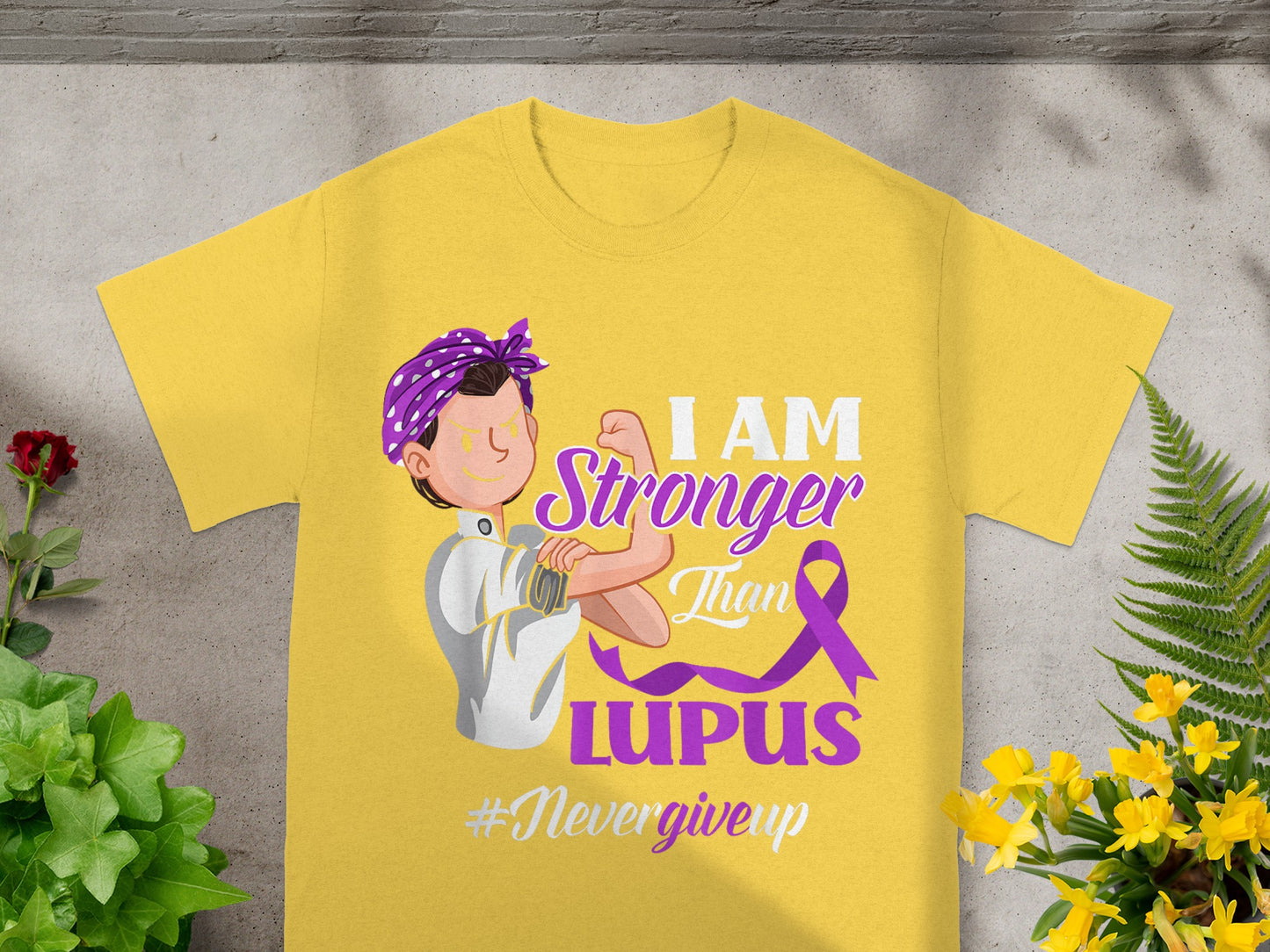 I Am Stronger Than Lupus Never Give Up T-shirt
