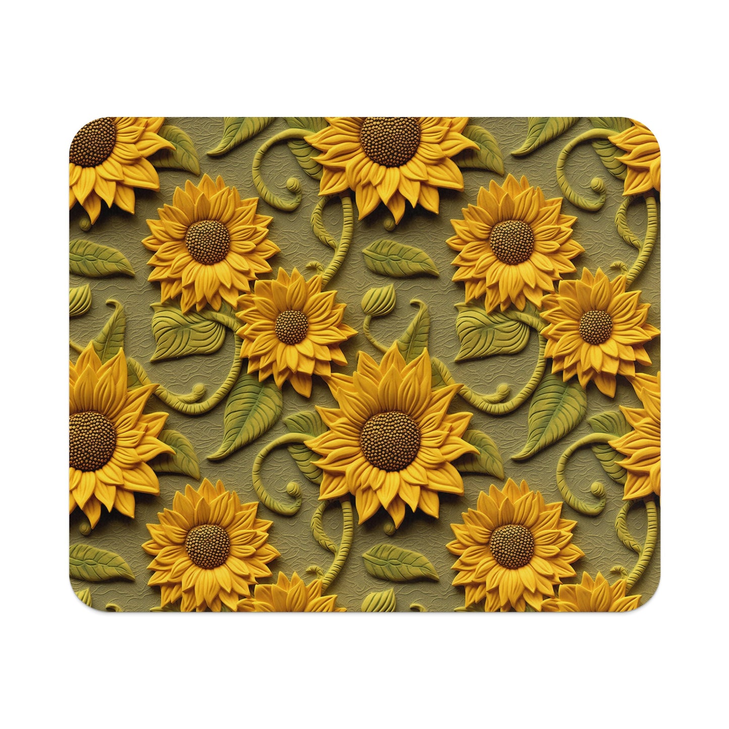 Vibrant Yellow Sunflower Patterned Mouse Pad