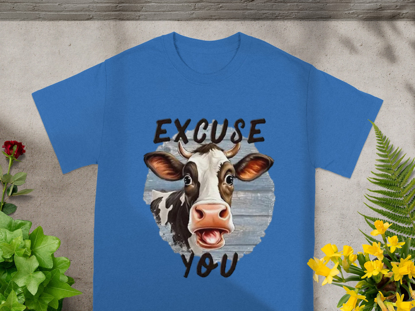Excuse You Cow Graphic Print Design T-Shirt