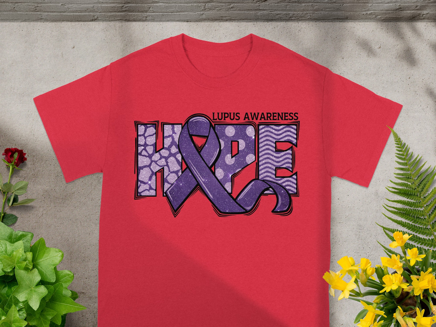 Lupus Awareness Hope Ribbon Graphic T-Shirt Product