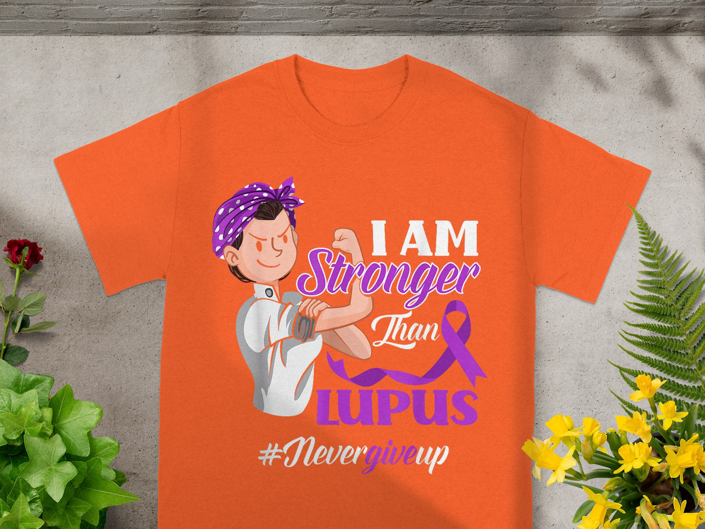I Am Stronger Than Lupus #Nevergiveup T-Shirt
