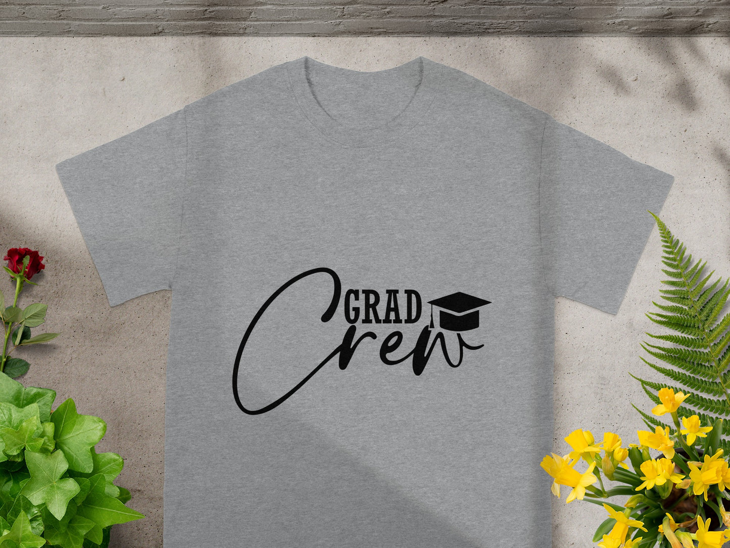 Grad Crew T-Shirt with Graduation Cap Design