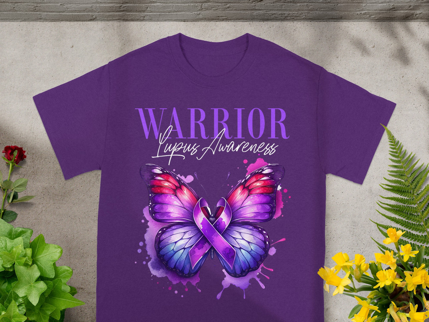 Lupus Awareness Warrior Butterfly Graphic T-shirt