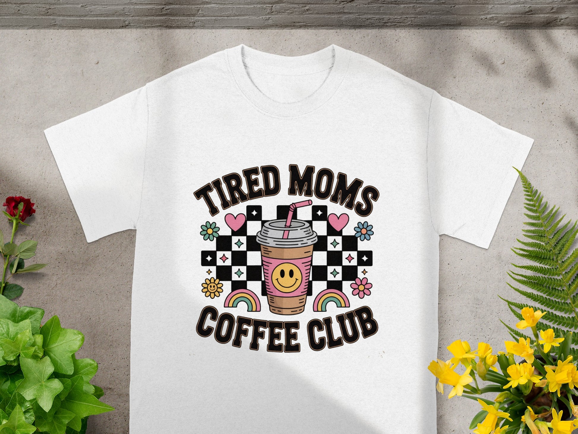 Tired Moms Coffee Club Graphic Tee for Coffee Lovers