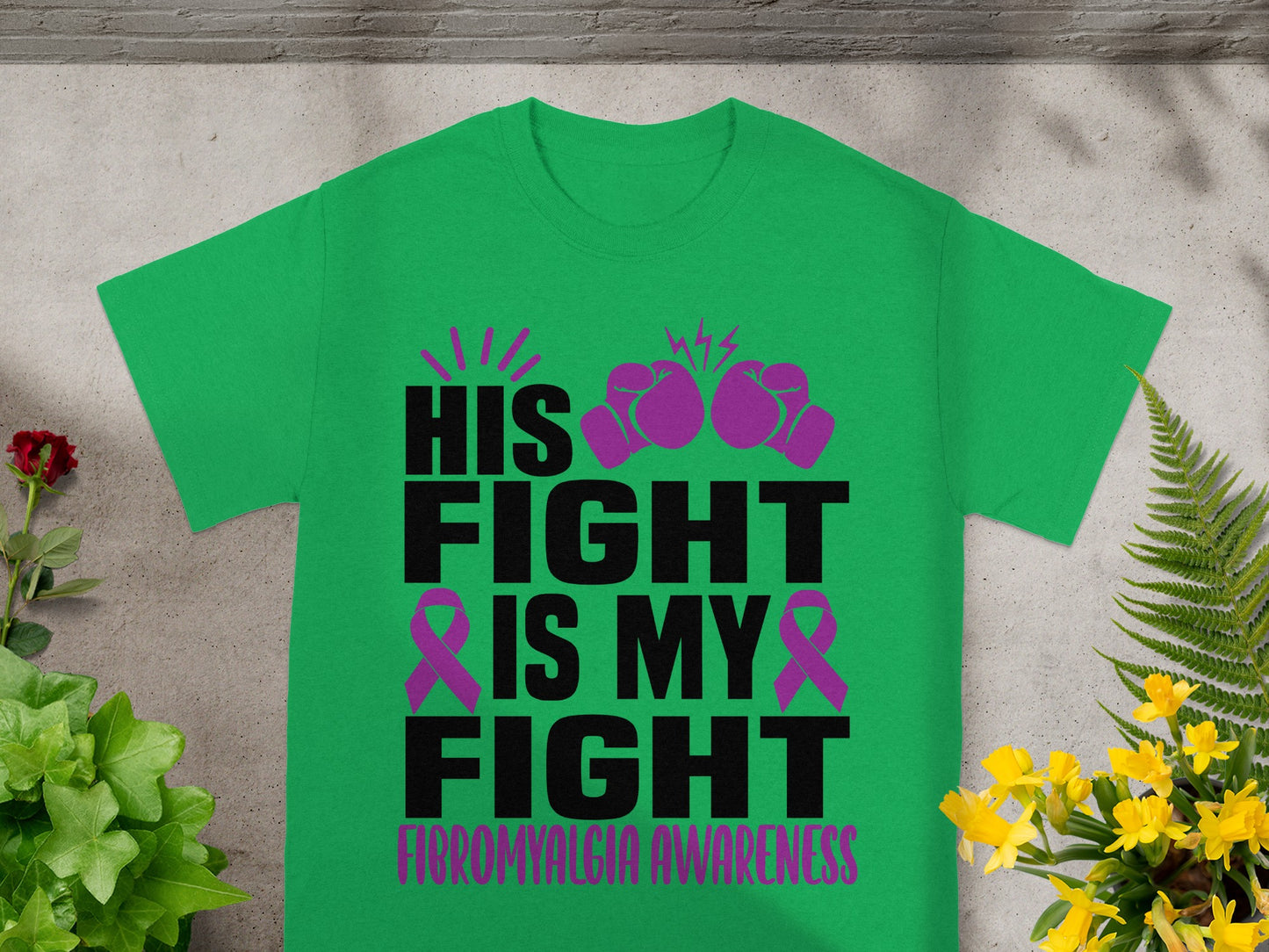 His Fight Is My Fight Fibromyalgia Awareness T-Shirt
