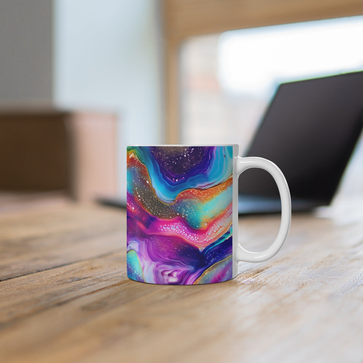 Abstract Colorful Galaxy Design Mug – Vibrant Coffee Cup