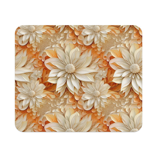 Vibrant Floral Orange Blossoms Decorative Design Mat