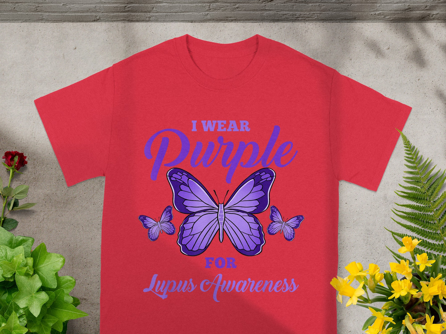 I Wear Purple for Lupus Awareness Butterfly Shirt