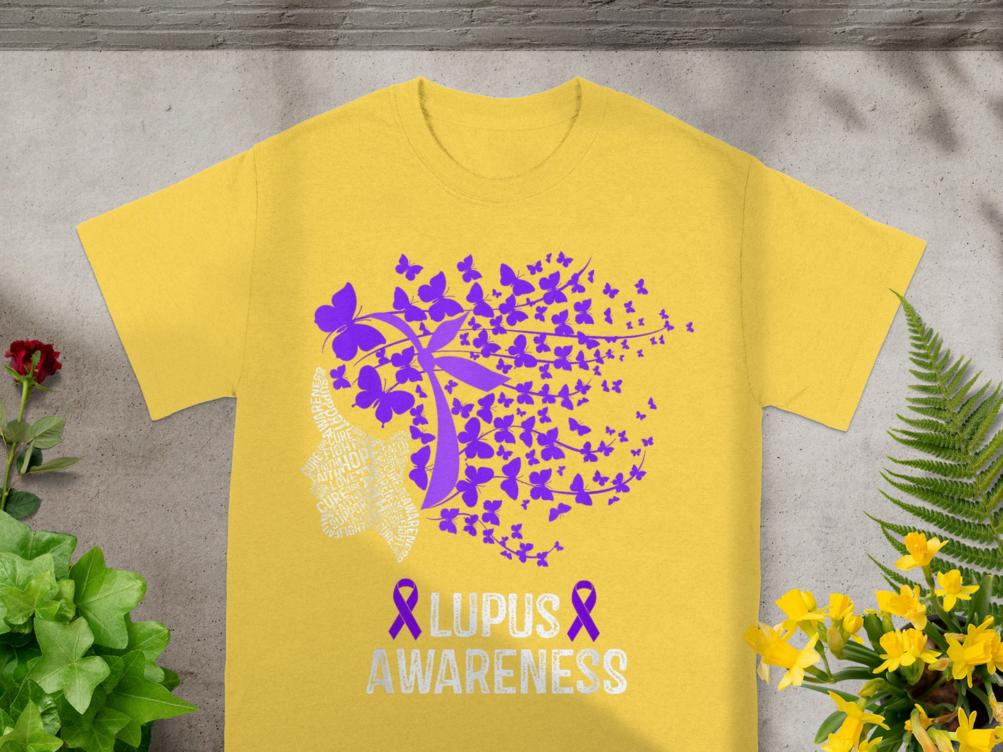 Lupus Awareness Butterfly Design T-Shirt