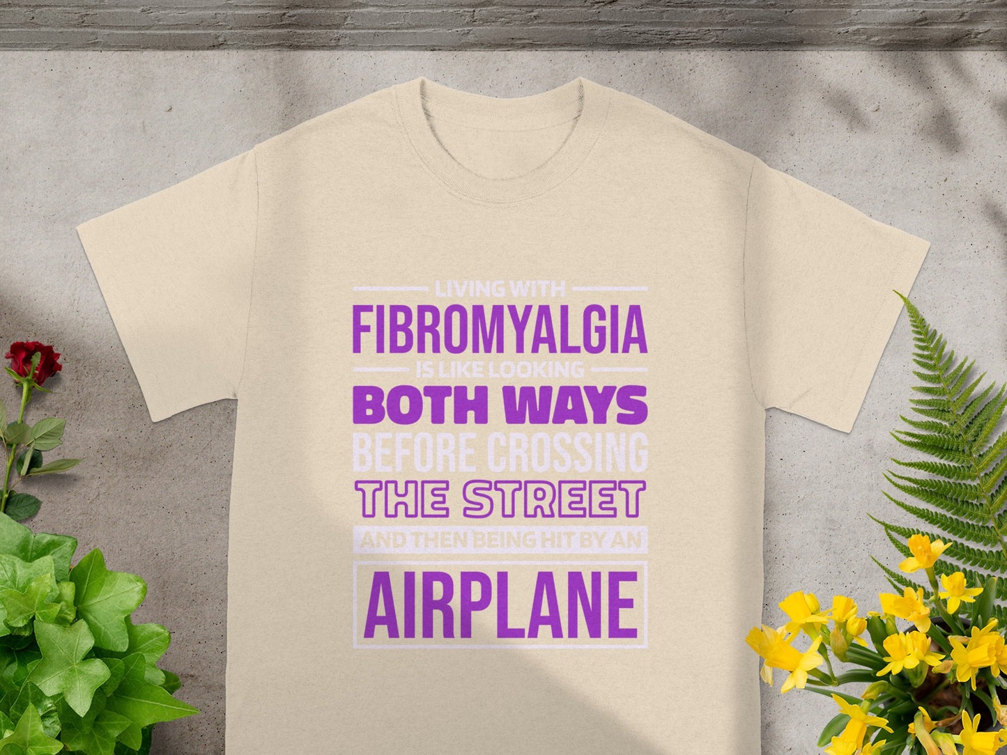Living with Fibromyalgia Quote Airplane Impact T-Shirt